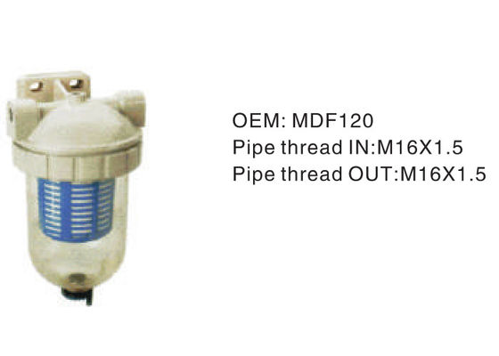 White Inline High Pressure Hydraulic Filter Mdf120 Pipe Thread IN M16×1.5