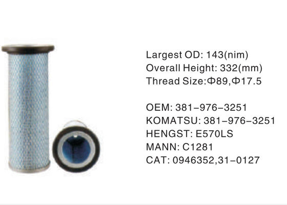 Height 322mm Hydraulic Oil Filter Assembly 381-976-3251