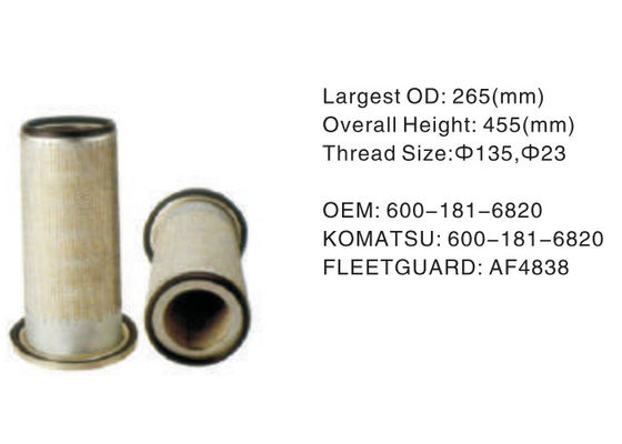 600-181-6820 Hydraulic Oil Filter Assembly Height 455mm OD 265mm