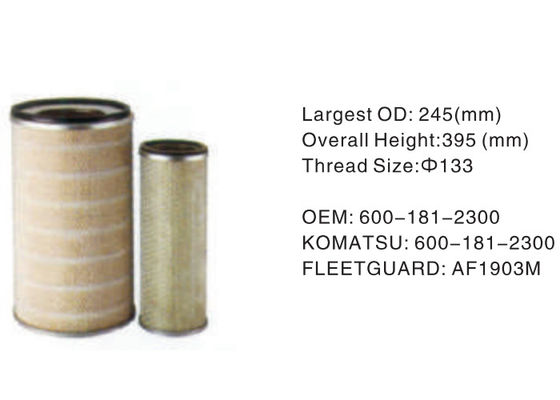 Height 395mm Hydraulic Oil Filter Assembly 600-181-2300 OD 245mm